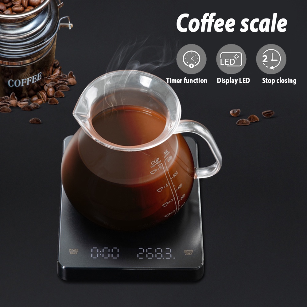 Arrinew Mini Espresso Scale with Timer, Rechargeable Coffee  Scale 3kg/0.1g High Precision, Small Digital Scale for Drip Tray, Electric  Kitchen Food Scale with LED Screen (g/oz/ml) : Home & Kitchen
