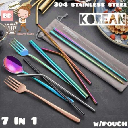 Creative 7IN1 Korean Metal Cutlery Set - Stainless Steel