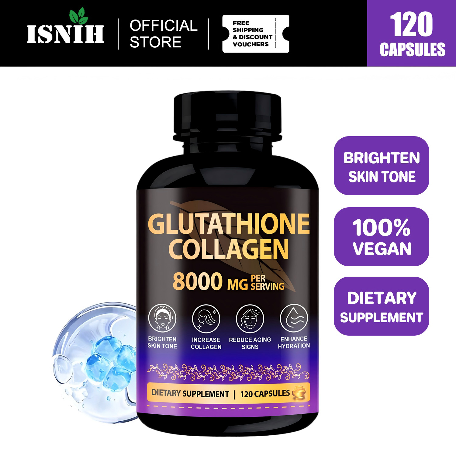 CEONELL Glutathione Whitening Capsule Skin Glow Anti Aging Glutathione Supplement Brilliant Skin Rejuvenating Boosting Immunity Beauty Supplement - Lazada