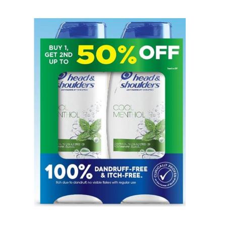 Head & Shoulders Cool Menthol Shampoo - Buy 1 Get 50% Off