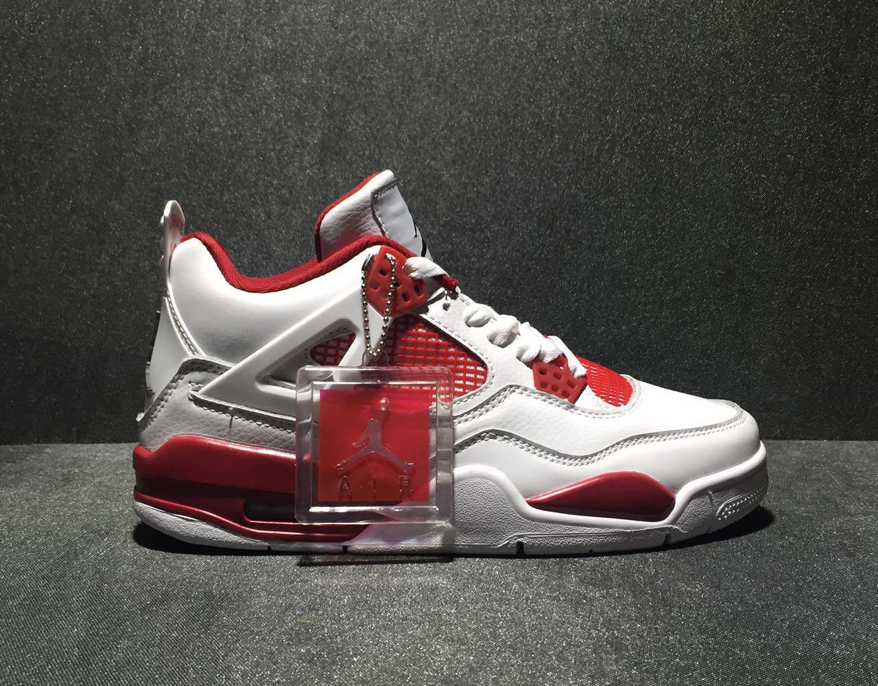 white and red running shoes