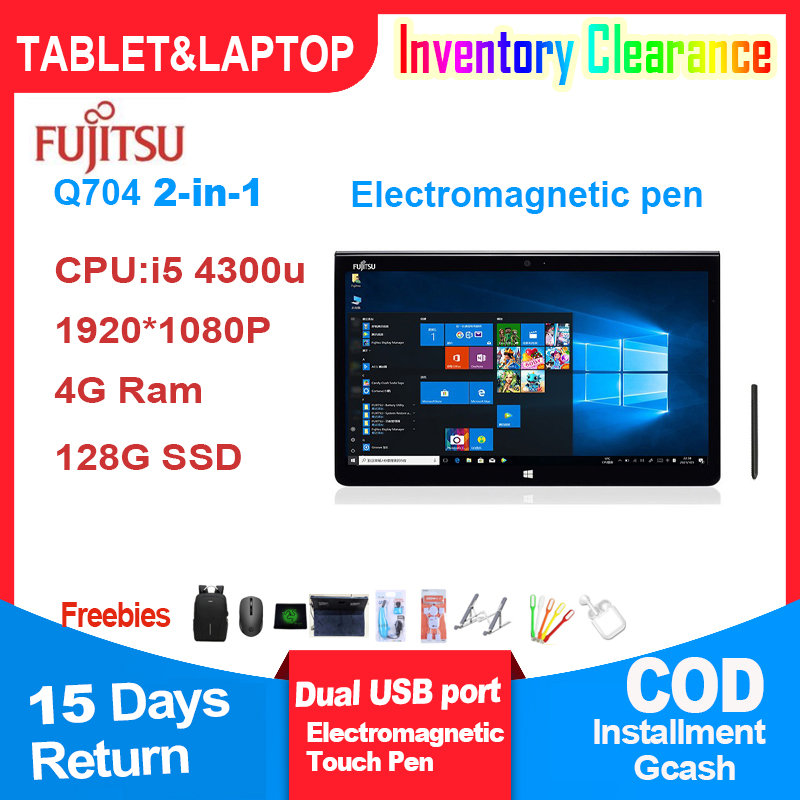 Lazada Philippines - Fujitsu Q704 12.5 inch Tablet PC 2 in 1 Intel i5 4th Gen 4G RAM 128G SSD Windows Office Win10 Laptop Business Computer PRELOVED