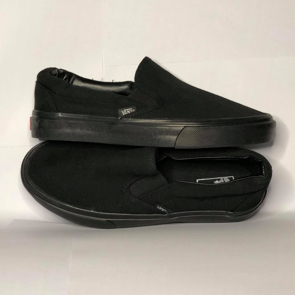 Vans on sale loafers black