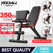 Yeesall Folding Sit-Up Board with Barbell Stool and Accessories