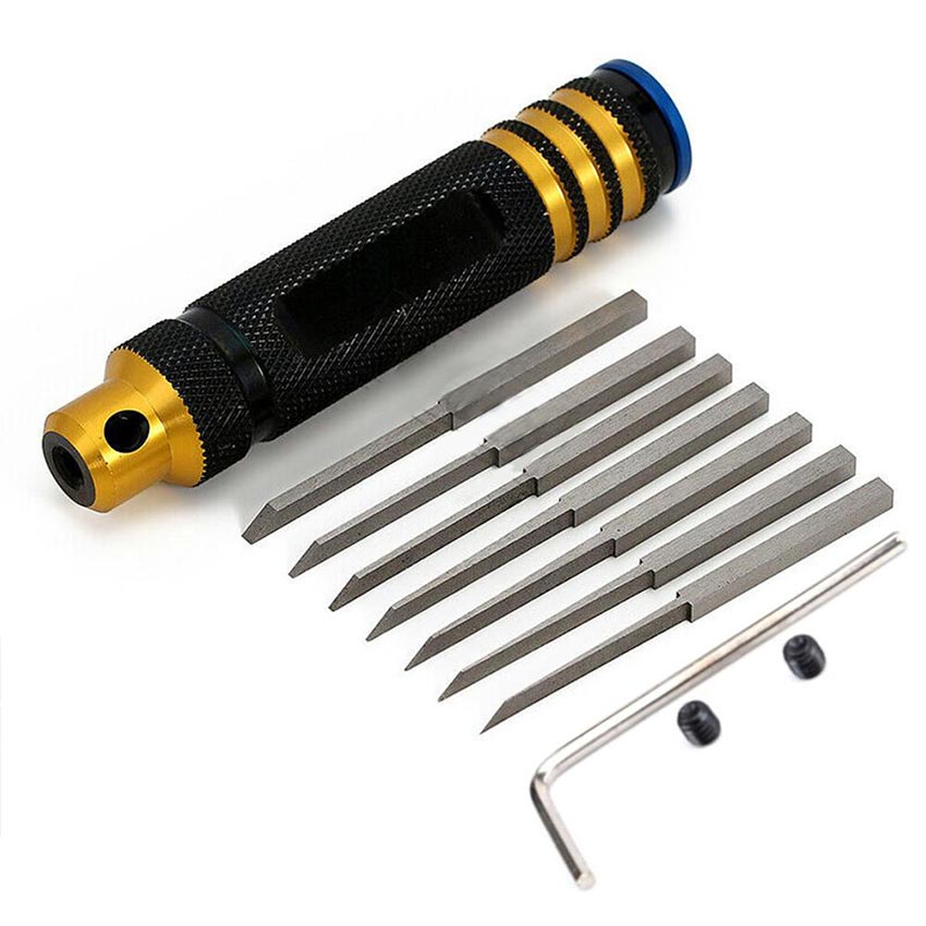 YoungRC Model Scriber Resin Carved Scribe Line panel line scriber Hobby  Model Cutting Tool with 7 Blade 0.1/0.2/0.4/0.6/0.8/1.0/2.0mm for Gundam  Model : : Tools & Home Improvement