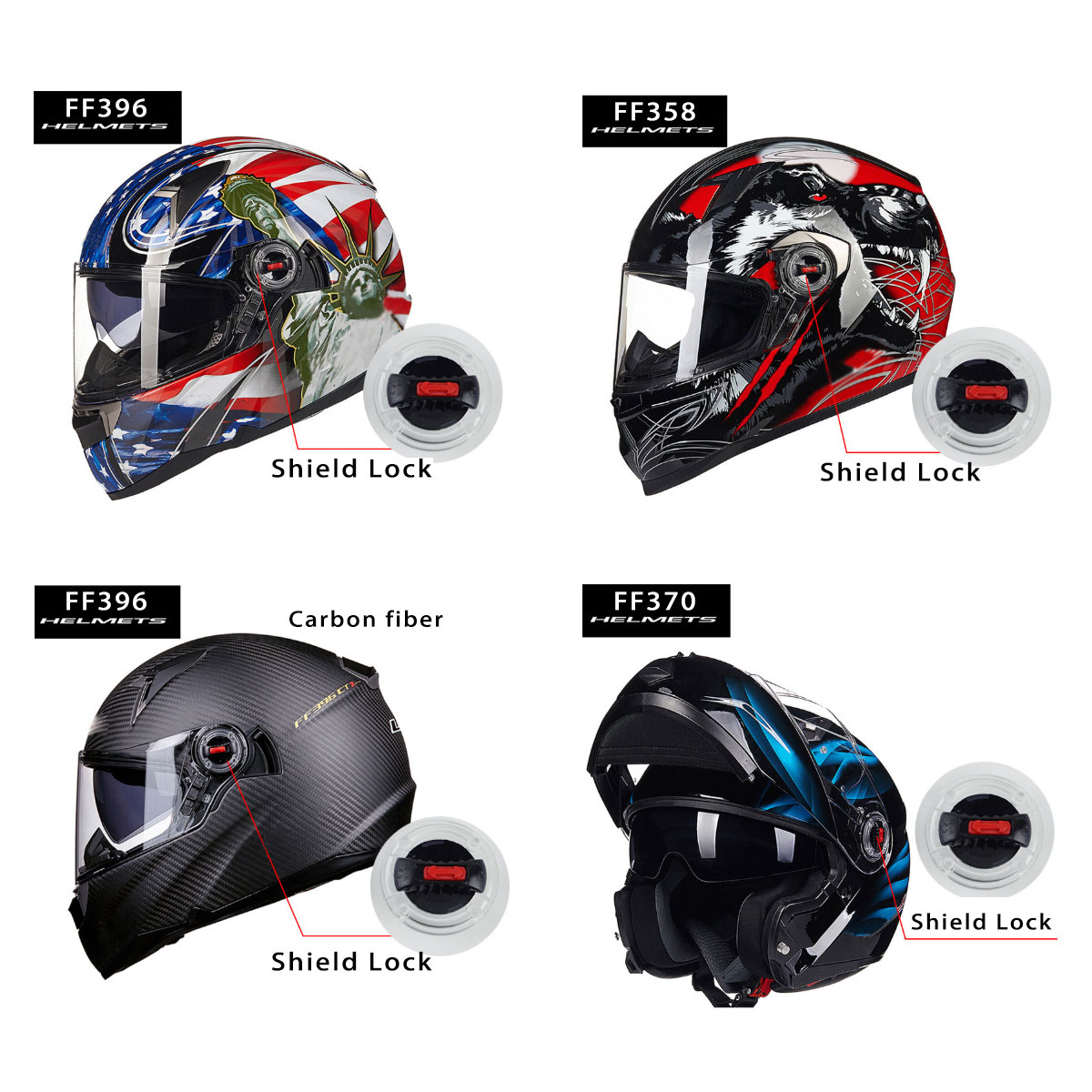 LS2 Helmets Visor Shield Lock For LS2 FF325 FF370 FF386 OF569 FF396 FF358 Helmet 
