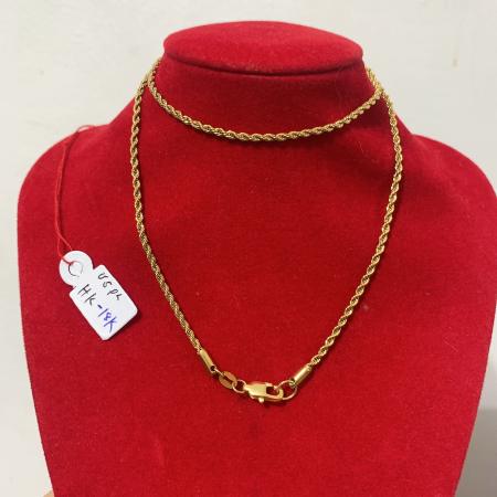 18K Gold Plated Rope Chain Necklace, 24 inches (Brand: TBD)