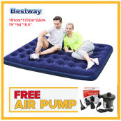BESTWAY Double Inflatable Camping Air Bed with FREE Pump