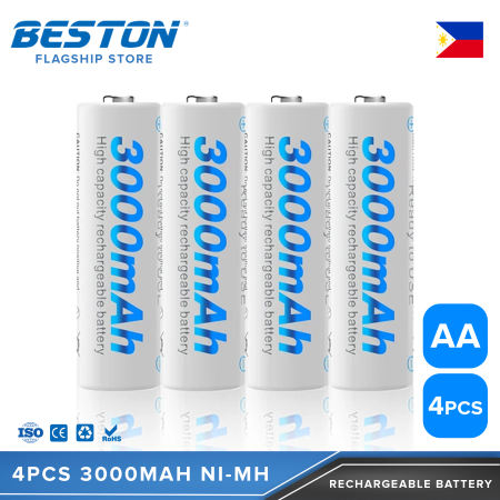 Beston 3000mAh Rechargeable AA Battery - High Capacity (4pcs)