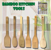 Bamboo Kitchen Utensils Set with Holder - Eco-Friendly Cooking Tools