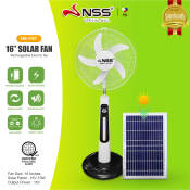 NSS Solar Electric Fan 16" - Rechargeable and Waterproof
