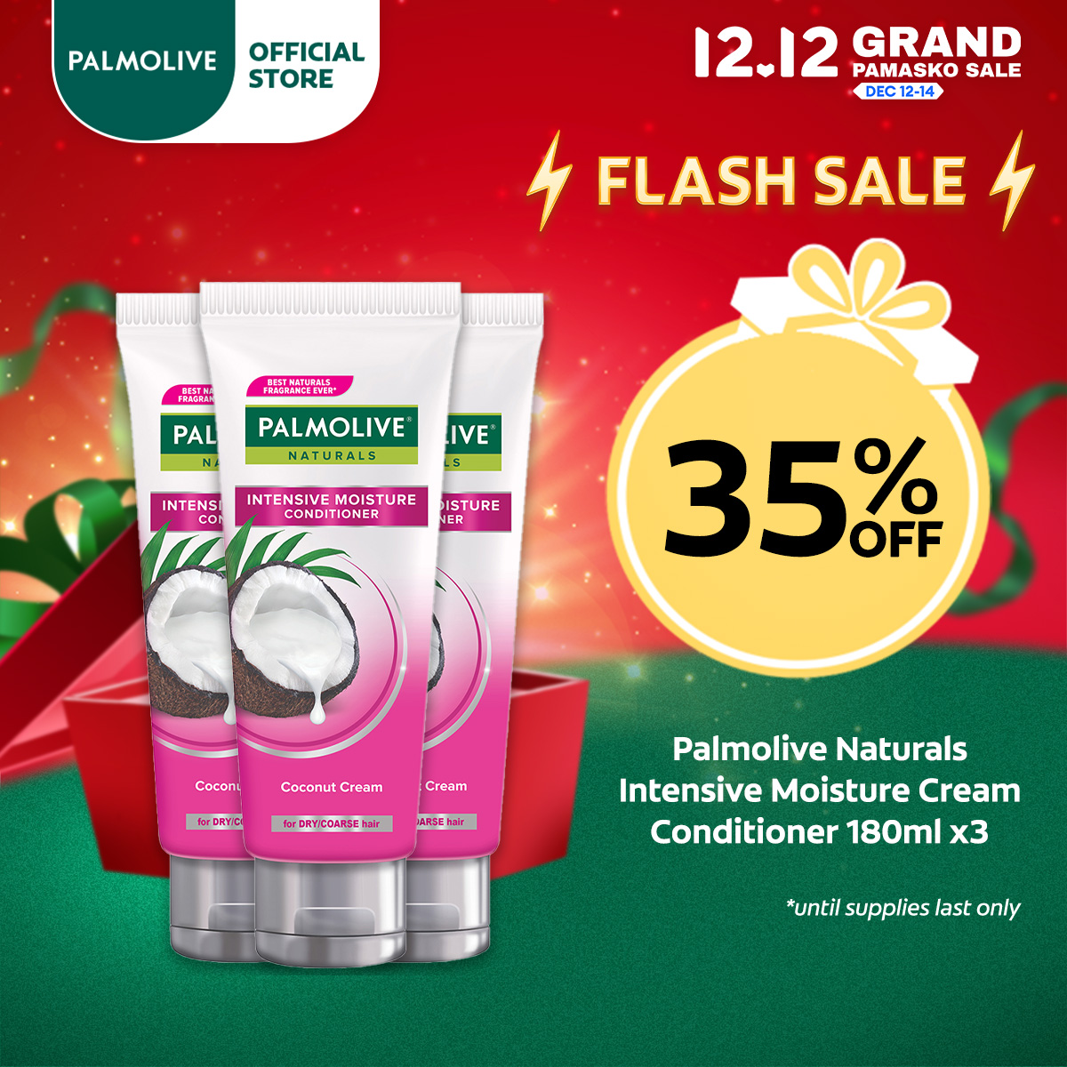Lazada Philippines - Palmolive Naturals Intensive Moisture Cream Conditioner 180ml, Pack of 3
