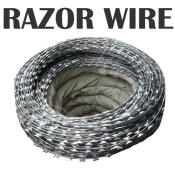 "Steel Barbed Razor Wire - Rust-Resistant, Anti-Climb Fence Protection"