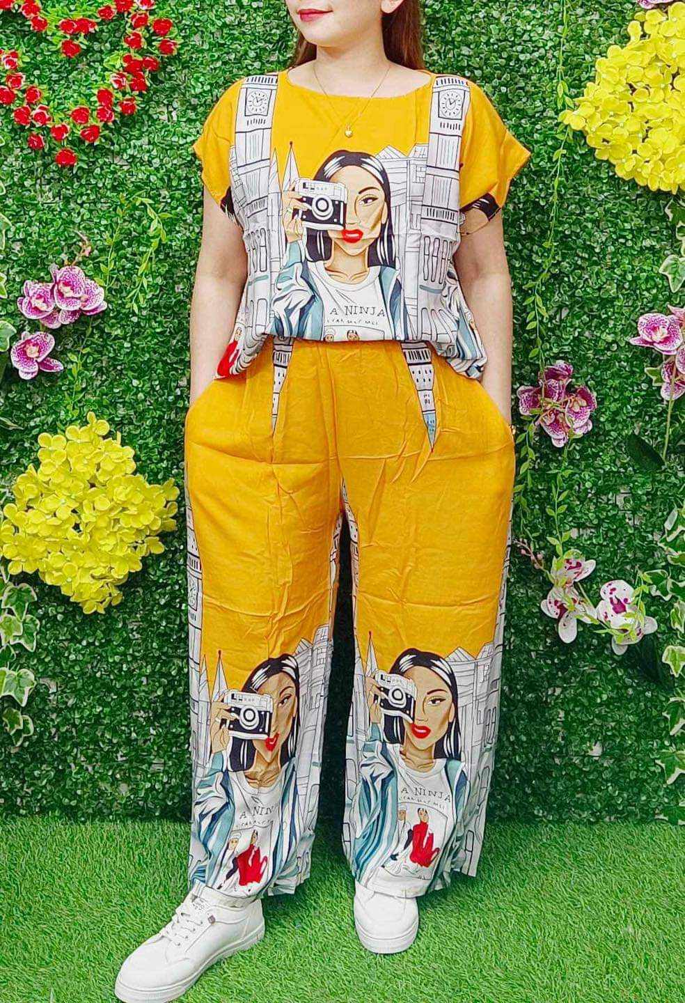 PLUS SIZE SABRINA BLOUSE TERNO CHALLIS SQUAREPANTS UP TO 3XL