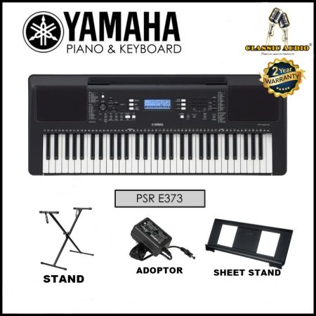 YAMAHA PSR-E373 Keyboard with Power Supply Adapter