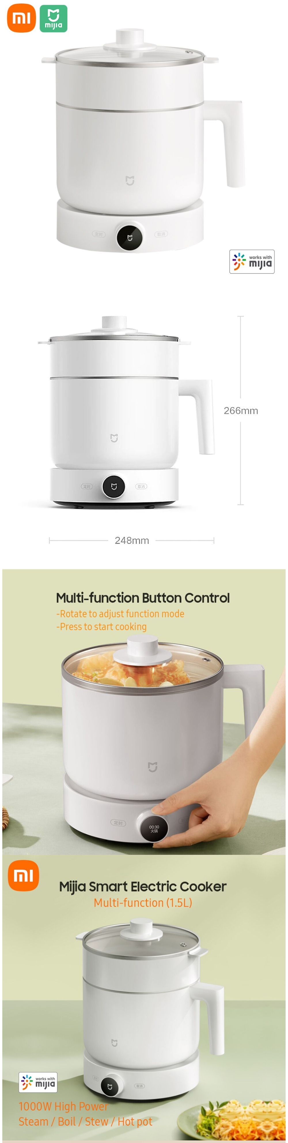 Mobile2Go. Mijia Mi Smart Multi-functional Pot [Stainless Steel Health Pot, 24 Cooking Mode