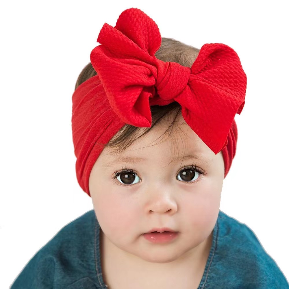 Amaone Toddler Headbands For Girls Boys Elastic Big Bow Baby Hair Band Colorful Cute Newborn Headdress For Weddings Christening Photography Props 