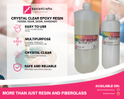 Crystal Clear Epoxy Resin - High Gloss, Non-Toxic - 1000ml Set