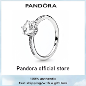 100% authentic Pandora transparent shiny crown ring lover gift JZ1007