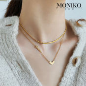 Moniko Jewelry 24K Heart Locket Necklace - Gold Plated