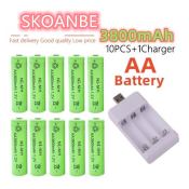 SKOANBE Rechargeable AA and AAA Batteries with Charger