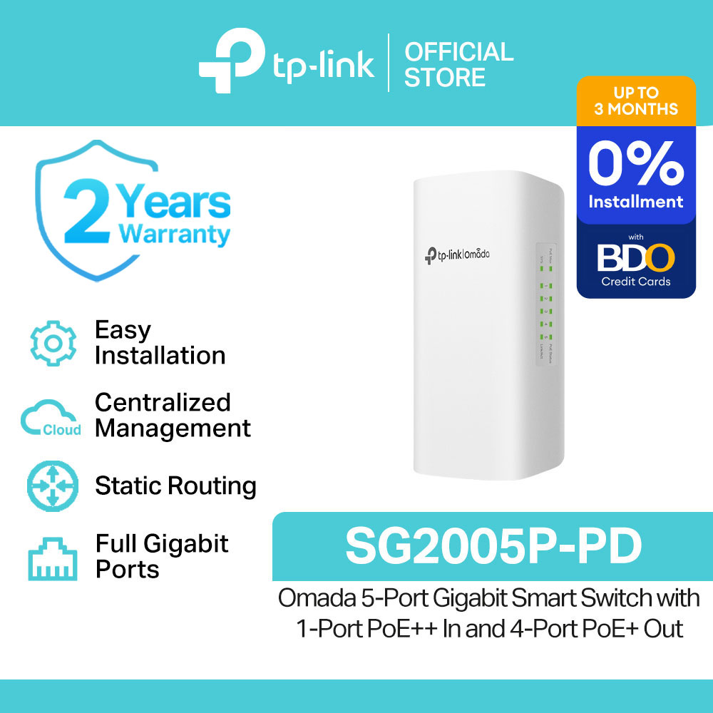 TP-Link Official Store / SG2005P-PD / Omada 5-Port Gigabit with 1-Port PoE++ In and 4-Port PoE+ Out Network Ethernet Switch for Internet