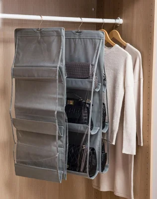 OB Handbag Bag Storage Holder 6 Pockets Hanging Shelf Hanger Purse Rack Organizer (4)
