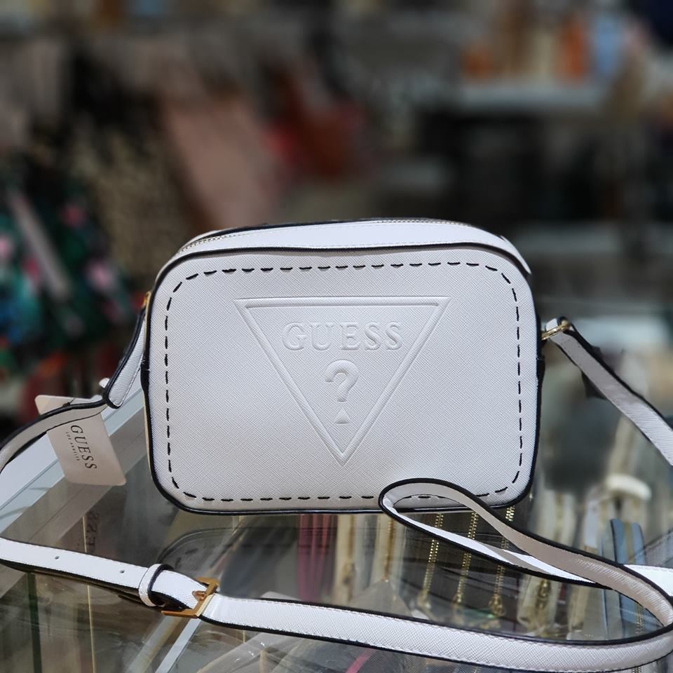 guess white sling bag