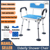 RISE Heavy-Duty Elderly Shower Chair with Backrest and Armrests