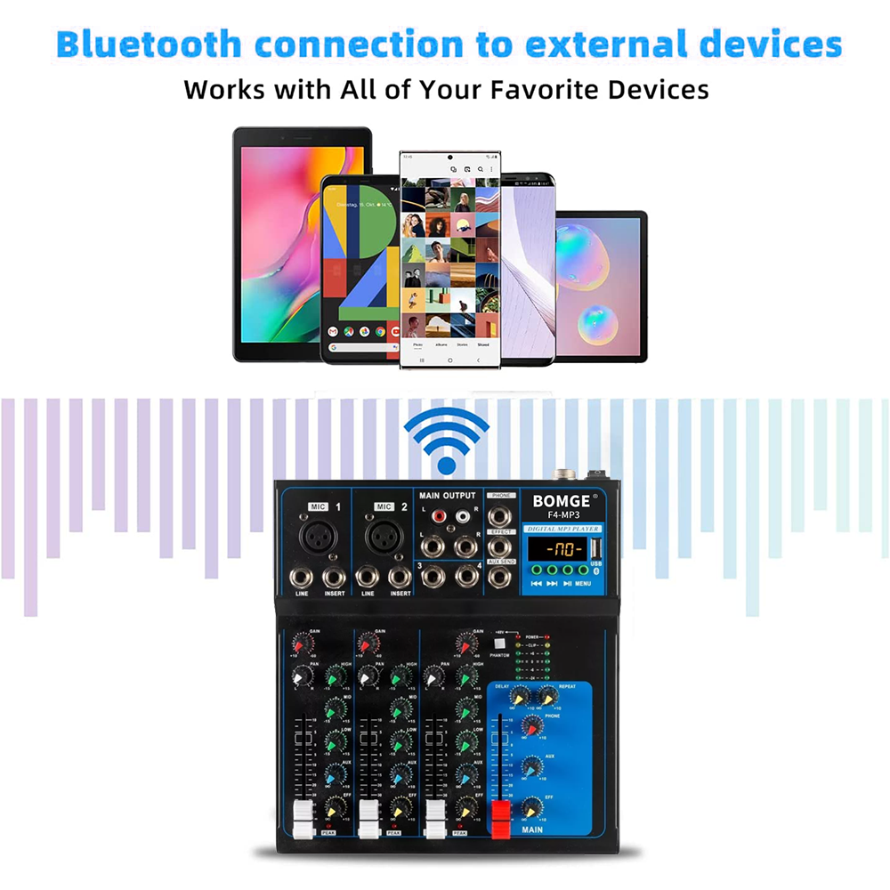 Acheter Mélangeur audio portable Bluetooth BOMGE F7 avec console