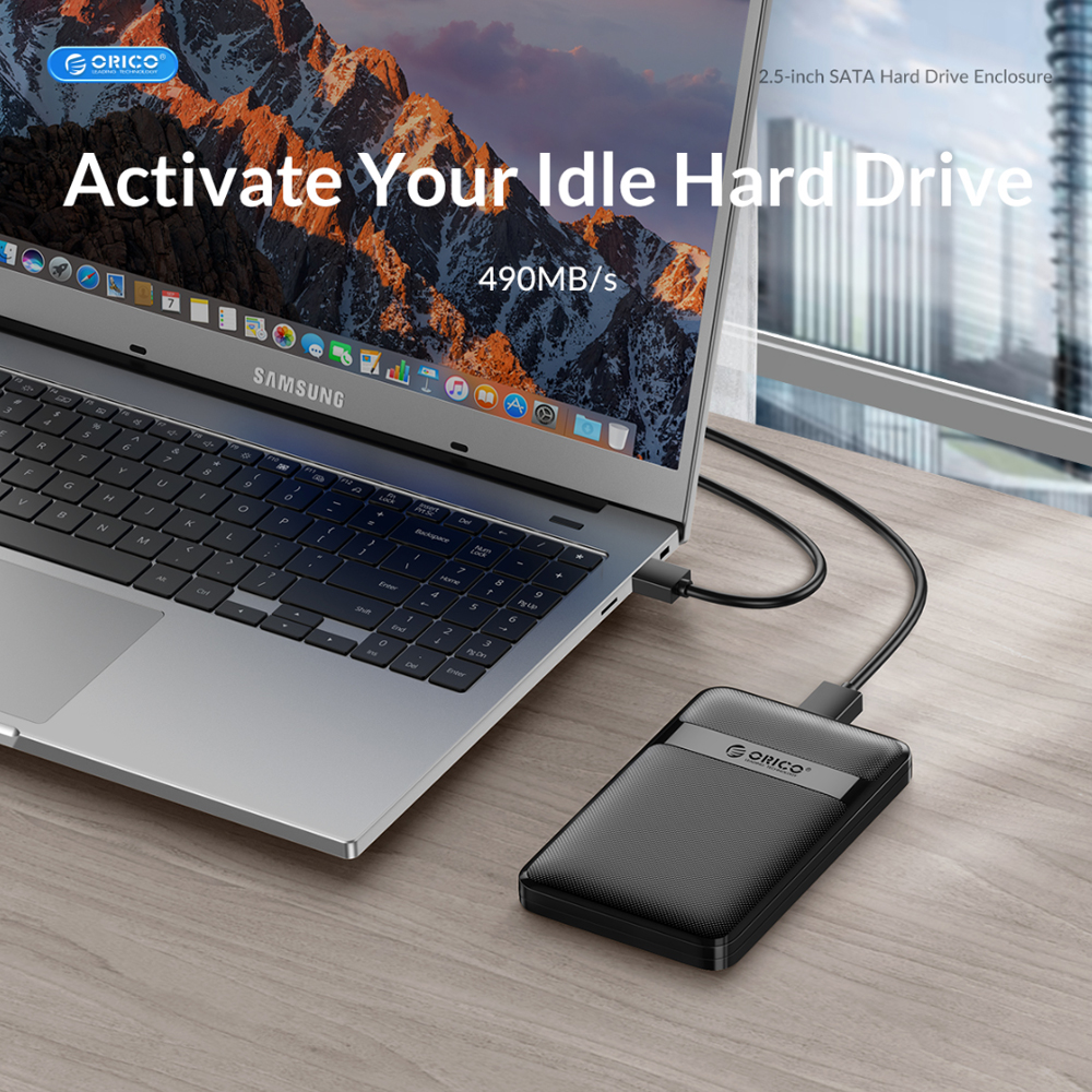 SSD Enclosure, USB3.0 External Hard Drive Case 5Gbps Plastic Plug And Play Easy To Install For 2.5inch Hard Disk Transparent Grey