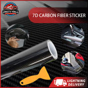 7D & 3D Carbon Fiber Vinyl Car Sticker - Glossy Black