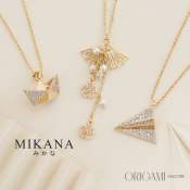Mikana Origami Pendant Necklace - 18k Gold Plated, Korean Style