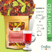 Hibiscus tea with mint and goji berry | Mighty Red | Fruit tea | caffeine free | anti hypertension