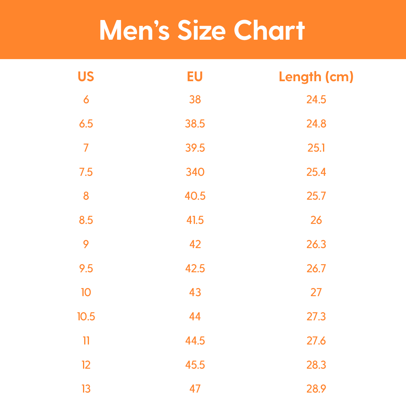 Payless deals size chart