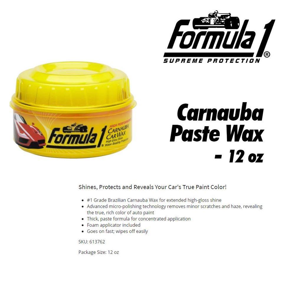 Formula 1 613762 Carnauba Paste Car Wax High-Gloss Shine - 12 oz