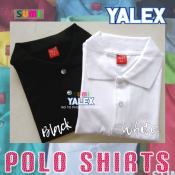 Yalex Polo Shirt Black & White Unisex XS to 2XL