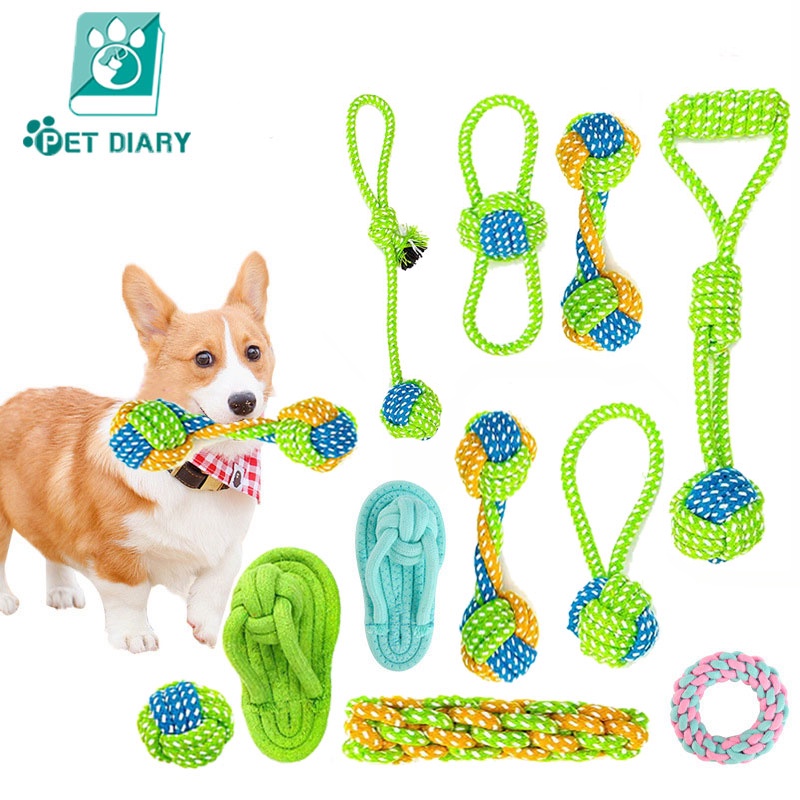 Chew Clean Cotton Rope Dog Toys - Fun Training Play