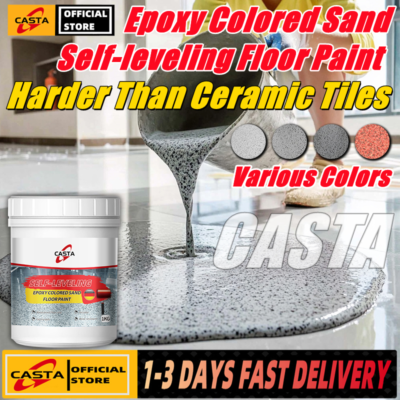 Colored Sand Epoxy Self Leveling Flat Paint Cement Floor Imitation Marble Ceramic Tile Wear-resistant Anti Slip Household Floor