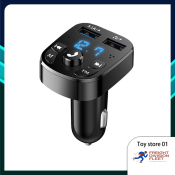 Bluetooth Car FM Transmitter Charger with Dual USB and LED Display