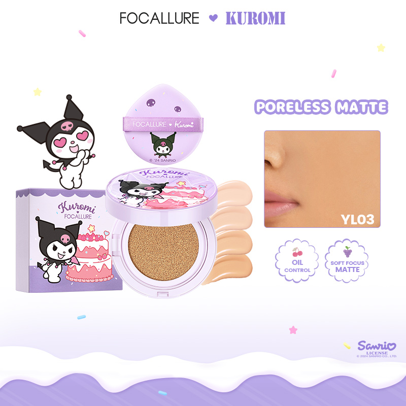 Discount on Focallure  shoes - SKU: Focallure X Sanrio #CakeInJoy Poreless Matte Lightweight Cushion Foundation Oil Control Soft Focus F