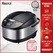 YOWXII Smart Rice Cooker - Multi-Functional, Non-Stick, Large Capacity