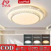 VLS LED Tricolor Dimming Diamond Chandelier Ceiling Light