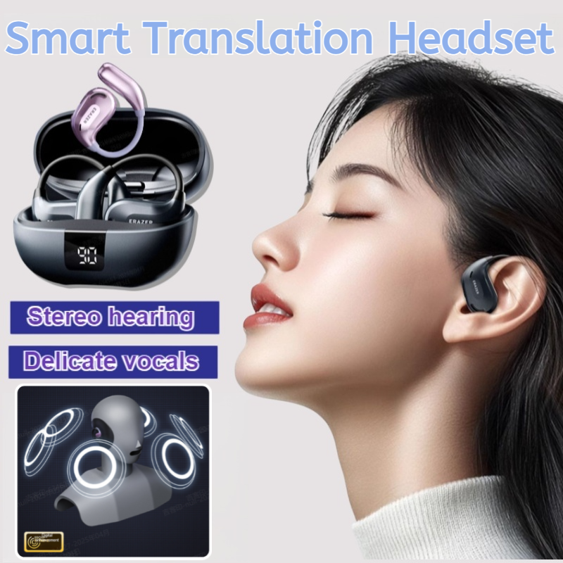 New Smart Bluetooth Translation Headset 144-language AI Translation Earphone Real-time Translation Ultra-light Headset