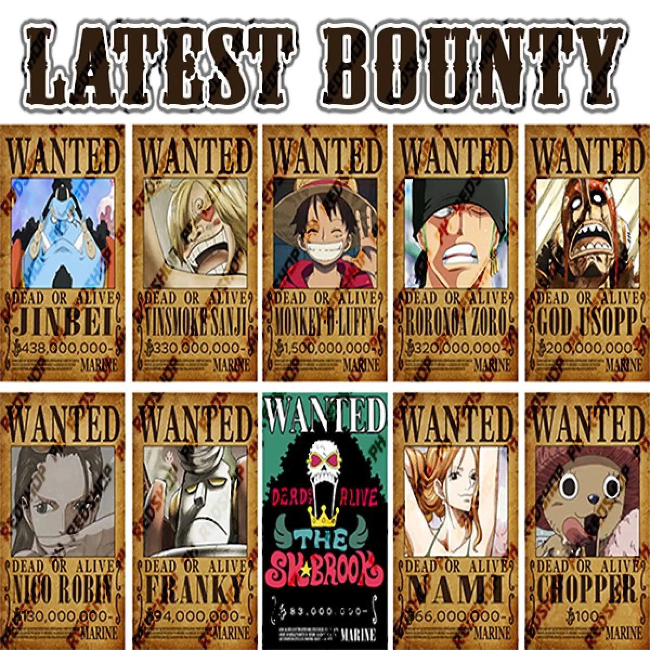 Spot Hot Sale New 21 One Piece Wanted Latest Bounty Poster Lazada Ph