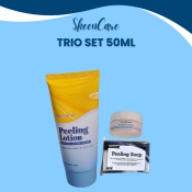 Extra Strength Trio Set: Peeling Lotion, Sunblock, and Soap