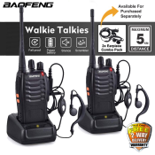 Baofeng 5WB BF-888S Walkie Talkie Pair with 5KM Range