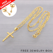 Gold Crucifix Stainless Necklace