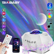 Aurora Moon Galaxy Projector: Starry Star Lamp with Bluetooth Speaker