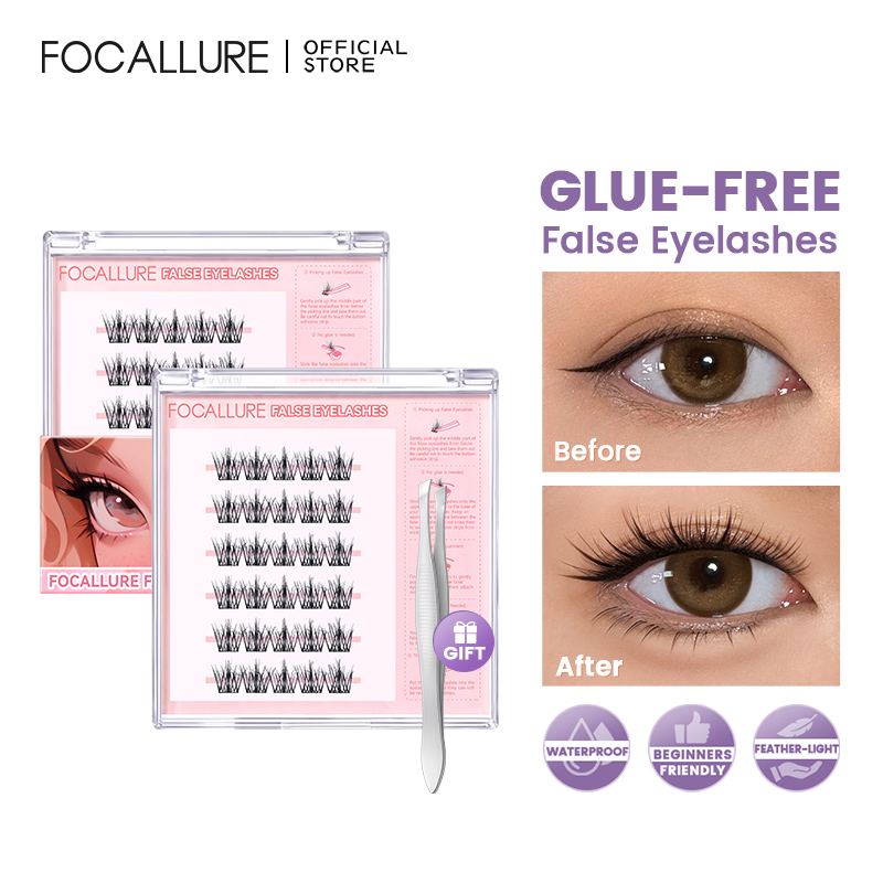 Discount on Focallure  shoes - SKU: Focallure Feather Light Glue Free False Eyelashes No Glue Needed Remover-Free Waterproof Beginner Fr